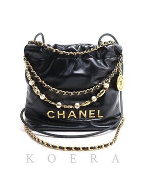 Chanel 22 Mini 2-Way Shoulder Bag Black